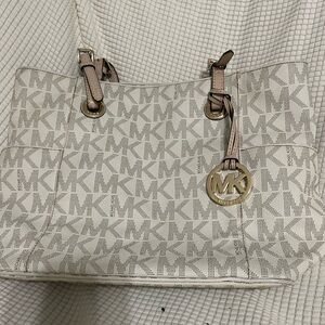Michael Kors Cream Signature Shoulder Bag